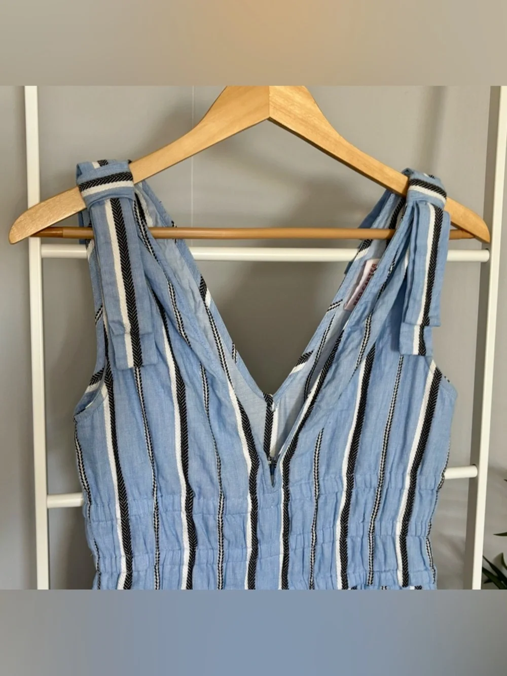 Red Carter Light Blue Sleeveless Striped Jumpsuit - Picture 5 of 16